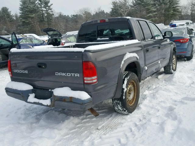 1D7HL38N73S181382 - 2003 DODGE DAKOTA QUA GRAY photo 4