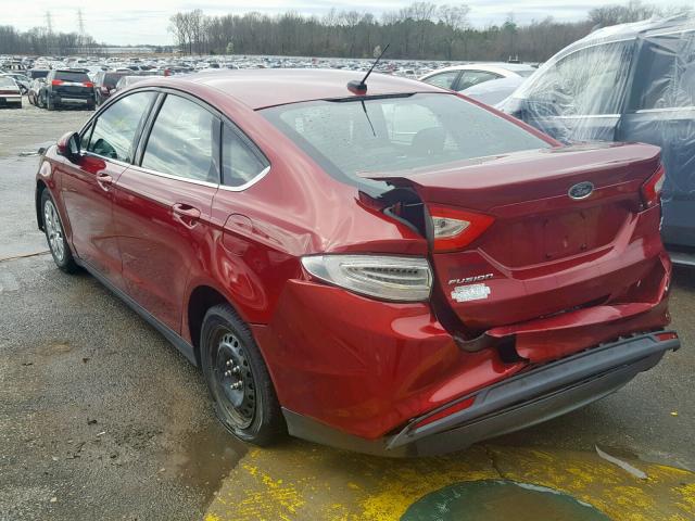 3FA6P0G70DR229573 - 2013 FORD FUSION S MAROON photo 3