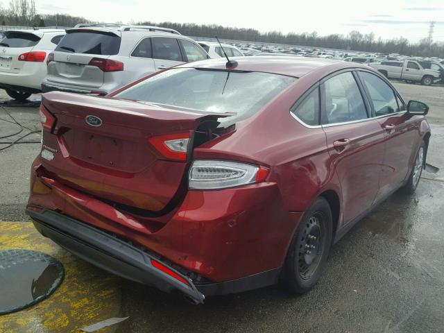 3FA6P0G70DR229573 - 2013 FORD FUSION S MAROON photo 4