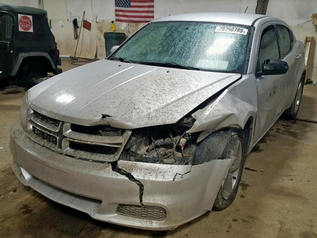 1B3BD1FB5BN554377 - 2011 DODGE AVENGER SILVER photo 2