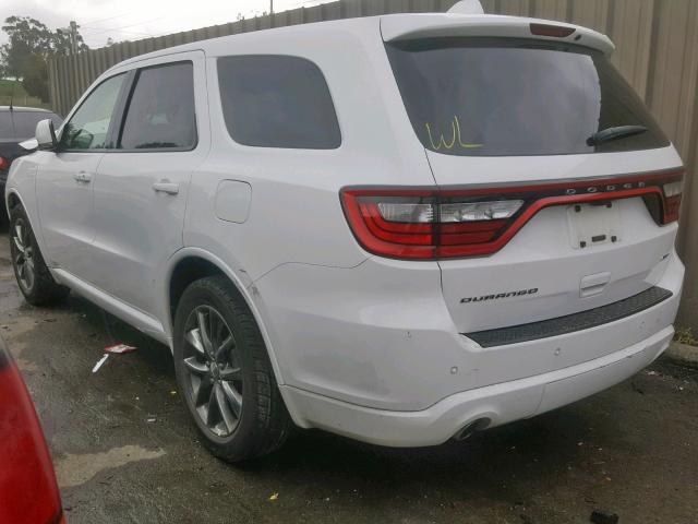 1C4RDHDG9HC627114 - 2017 DODGE DURANGO GT WHITE photo 3