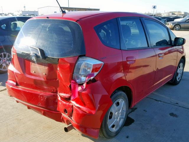 JHMGE8H37DC080302 - 2013 HONDA FIT RED photo 4