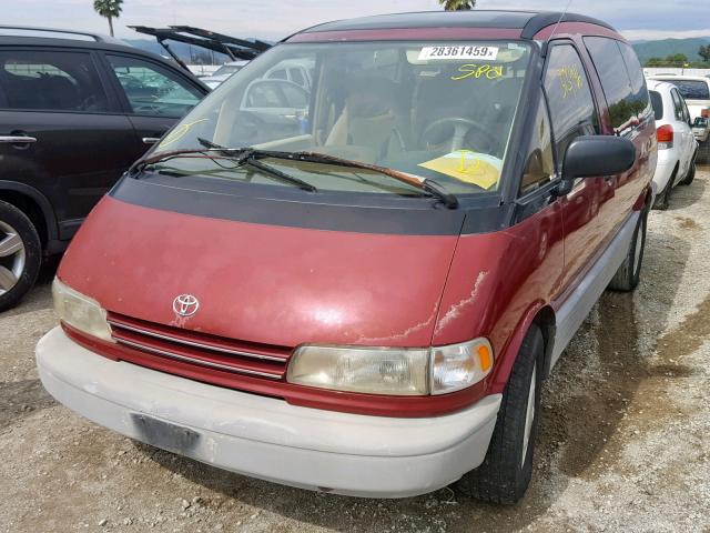 JT3AC12R0M0004847 - 1991 TOYOTA PREVIA LE RED photo 2