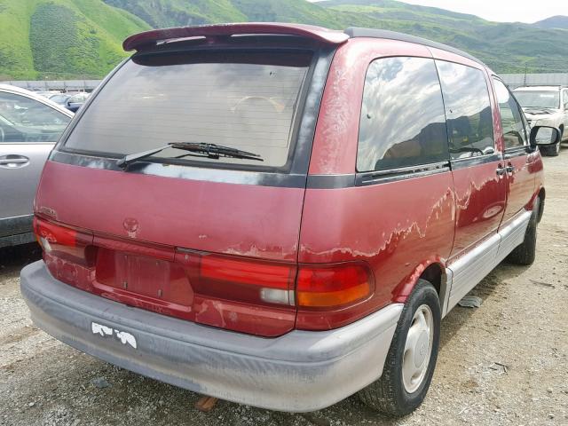 JT3AC12R0M0004847 - 1991 TOYOTA PREVIA LE RED photo 4