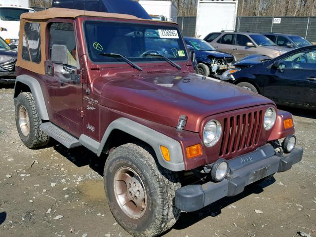 1J4FA49SX1P315457 - 2001 JEEP WRANGLER / BURGUNDY photo 1