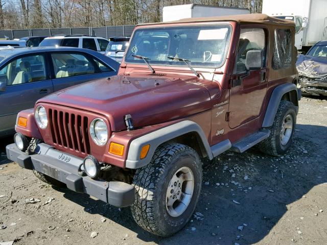 1J4FA49SX1P315457 - 2001 JEEP WRANGLER / BURGUNDY photo 2