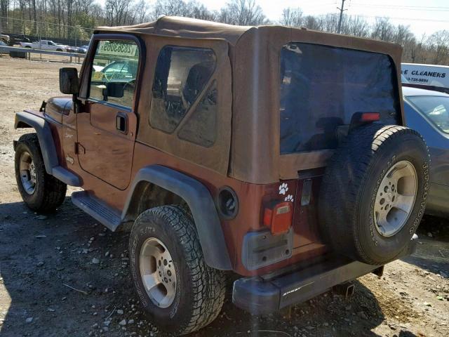 1J4FA49SX1P315457 - 2001 JEEP WRANGLER / BURGUNDY photo 3