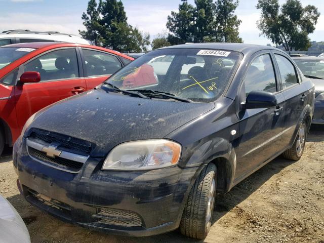 KL1TD56627B040113 - 2007 CHEVROLET AVEO BASE შავი ფოტო 2