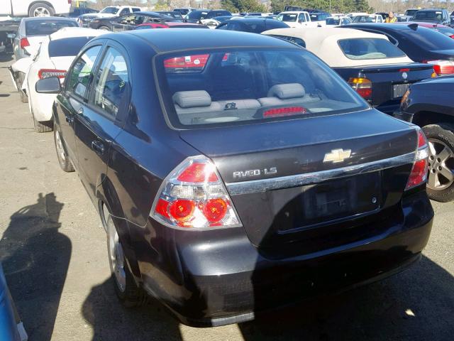 KL1TD56627B040113 - 2007 CHEVROLET AVEO BASE შავი ფოტო 3
