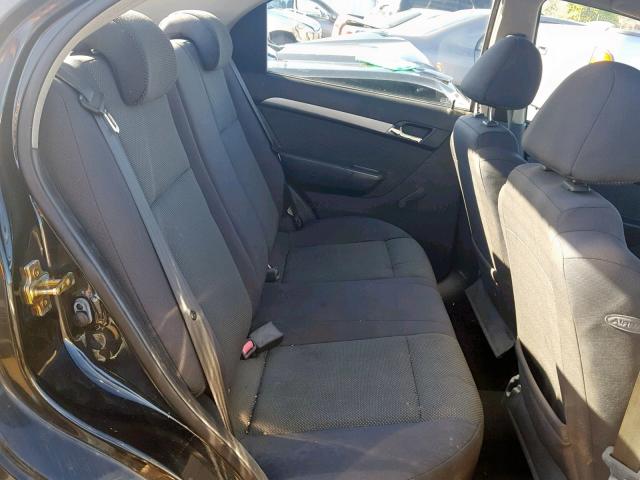 KL1TD56627B040113 - 2007 CHEVROLET AVEO BASE შავი ფოტო 6