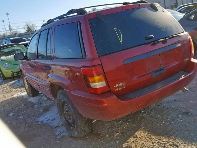 1J4GW48N74C148617 - 2004 JEEP GRAND CHER RED photo 3