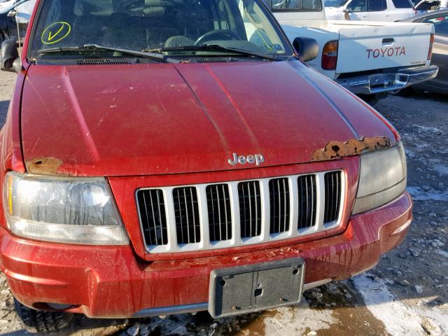 1J4GW48N74C148617 - 2004 JEEP GRAND CHER RED photo 9