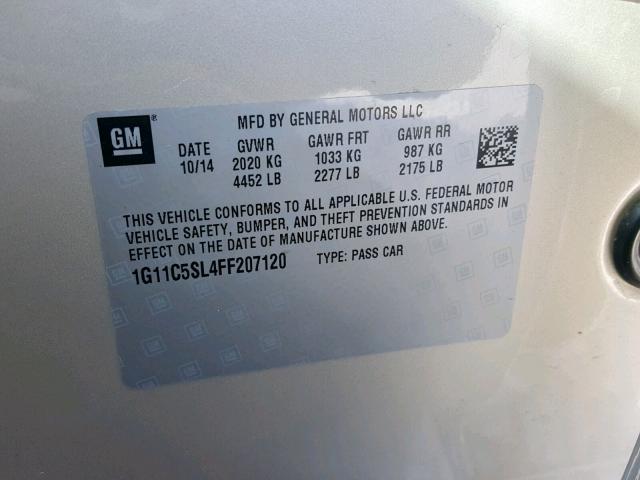 1G11C5SL4FF207120 - 2015 CHEVROLET MALIBU 1LT 棕色 照片 10