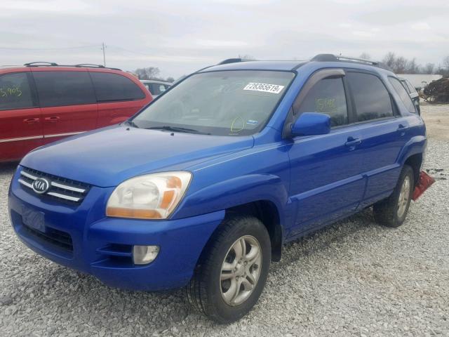 KNDJF723677422021 - 2007 KIA SPORTAGE E BLUE photo 2