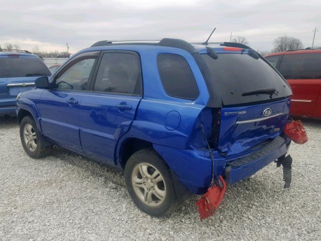 KNDJF723677422021 - 2007 KIA SPORTAGE E BLUE photo 3