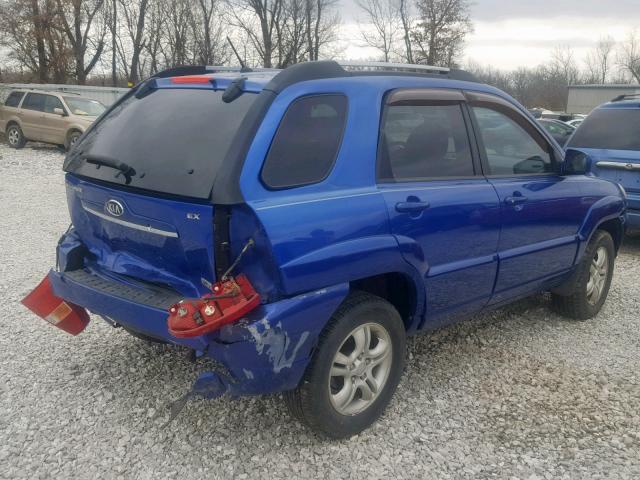 KNDJF723677422021 - 2007 KIA SPORTAGE E BLUE photo 4