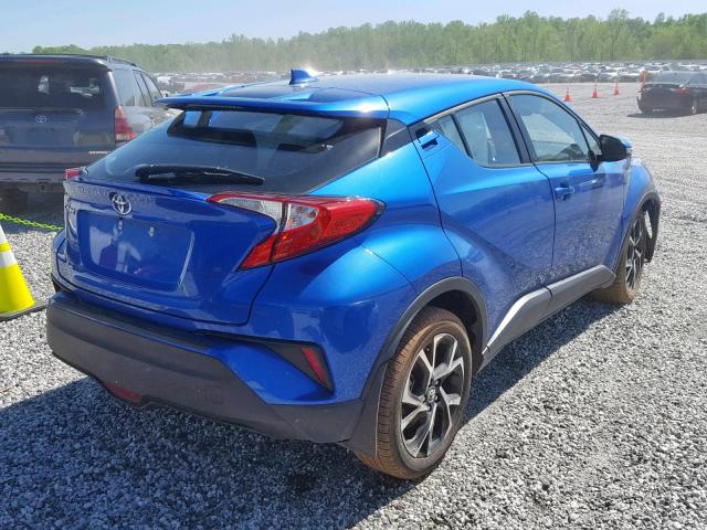 NMTKHMBX0JR001407 - 2018 TOYOTA C-HR XLE BLUE photo 4