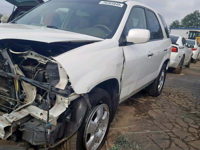 2HNYD18215H558259 - 2005 ACURA MDX WHITE photo 2