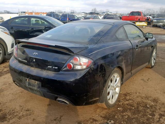 KMHHN66F58U272949 - 2008 HYUNDAI TIBURON GT BLACK photo 4