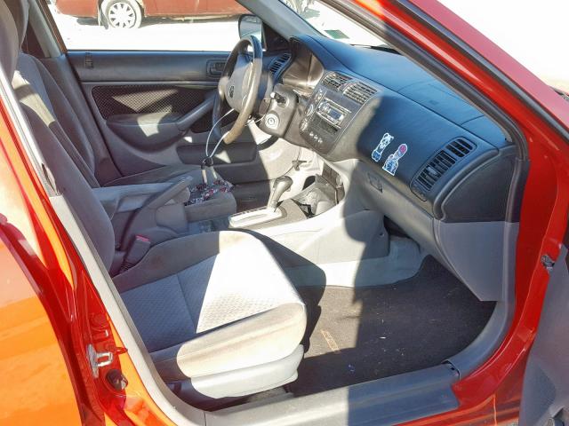 1HGES16305L015466 - 2005 HONDA CIVIC DX V RED photo 5