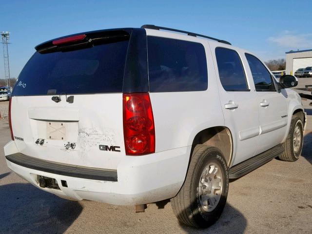 1GKEC13087R161916 - 2007 GMC YUKON WHITE photo 4