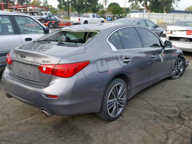 JN1BV7AR7EM680353 - 2014 INFINITI Q50 BASE GRAY photo 4