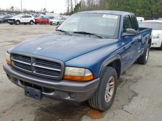 1B7GL12X82S631625 - 2002 DODGE DAKOTA BAS BLUE photo 2