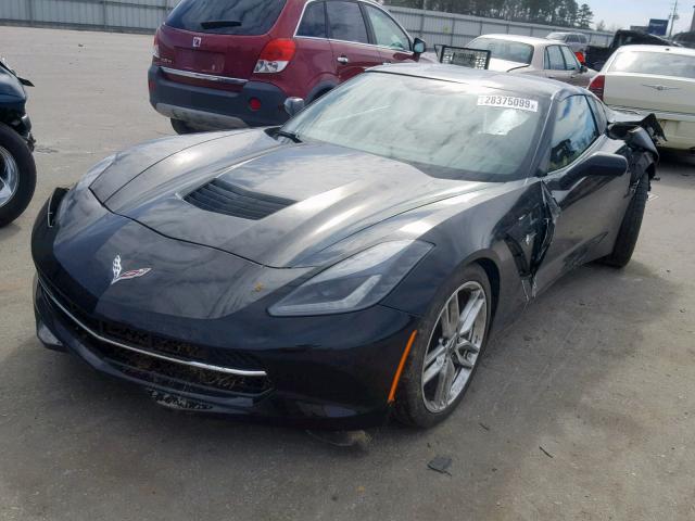 1G1YG2D73E5113977 - 2014 CHEVROLET CORVETTE S BLACK photo 2