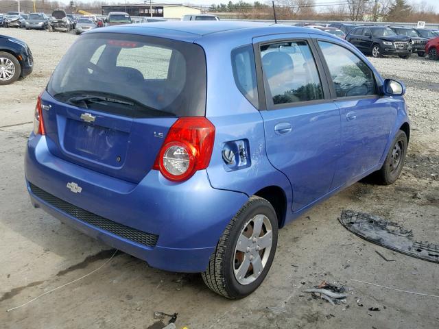 KL1TD66E19B636054 - 2009 CHEVROLET AVEO LS BLUE photo 4