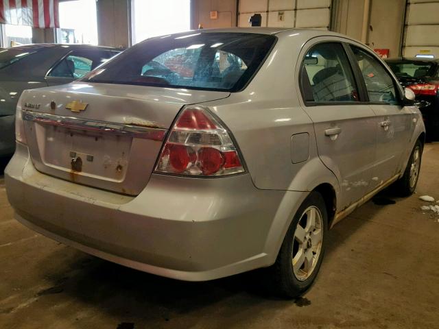 KL1TG56607B046032 - 2007 CHEVROLET AVEO LT SILVER photo 4