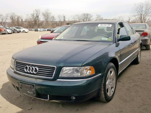 WAUFL54D2YN002467 - 2000 AUDI A8 QUATTRO GREEN photo 2