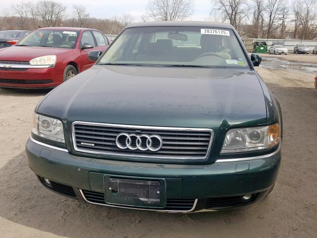 WAUFL54D2YN002467 - 2000 AUDI A8 QUATTRO GREEN photo 9