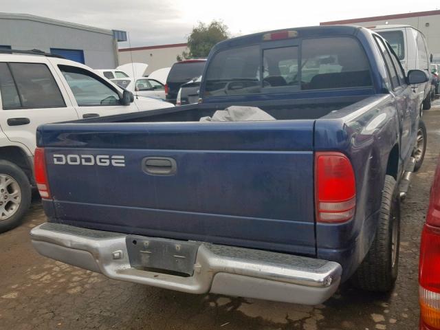 1B7GL2AX3YS769038 - 2000 DODGE DAKOTA QUA BLUE photo 4