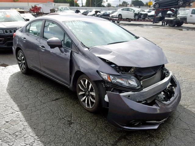 19XFB2F9XFE211180 - 2015 HONDA CIVIC EXL GRAY photo 1