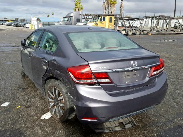 19XFB2F9XFE211180 - 2015 HONDA CIVIC EXL GRAY photo 3