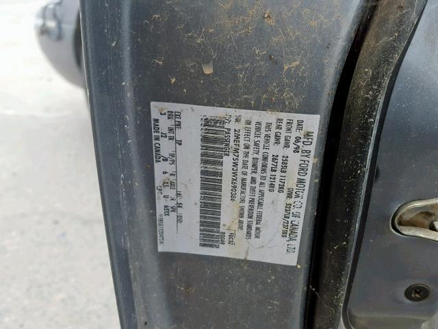 2MEFM75W3WX690386 - 1998 MERCURY GRAND MARQ GRAY photo 10