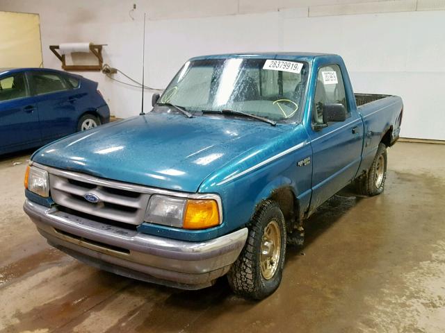 1FTCR10A1TPB10598 - 1996 FORD RANGER TEAL photo 2