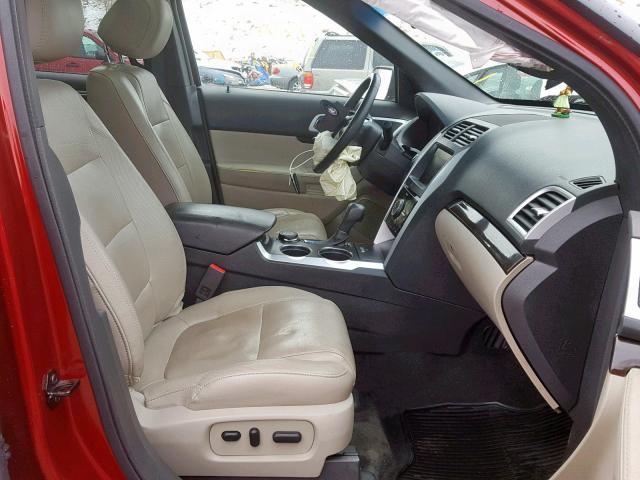 1FM5K8F88DGA79745 - 2013 FORD EXPLORER L RED photo 5