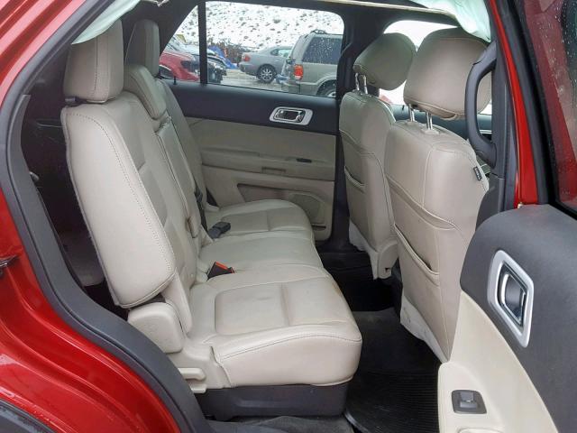 1FM5K8F88DGA79745 - 2013 FORD EXPLORER L RED photo 6