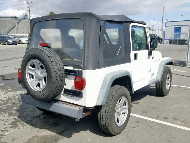 1J4FA29116P782317 - 2006 JEEP WRANGLER / WHITE photo 4