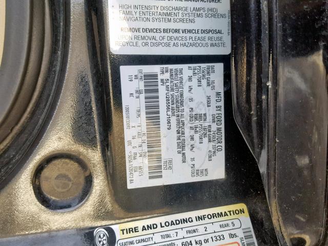 5LMFU28556LJ10679 - 2006 LINCOLN NAVIGATOR BLACK photo 10