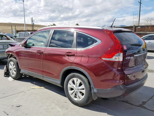 5J6RM4H72CL062940 - 2012 HONDA CR-V EXL RED photo 3