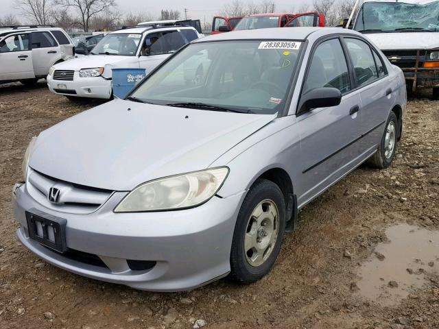 1HGES16375L018199 - 2005 HONDA CIVIC DX V SILVER photo 2