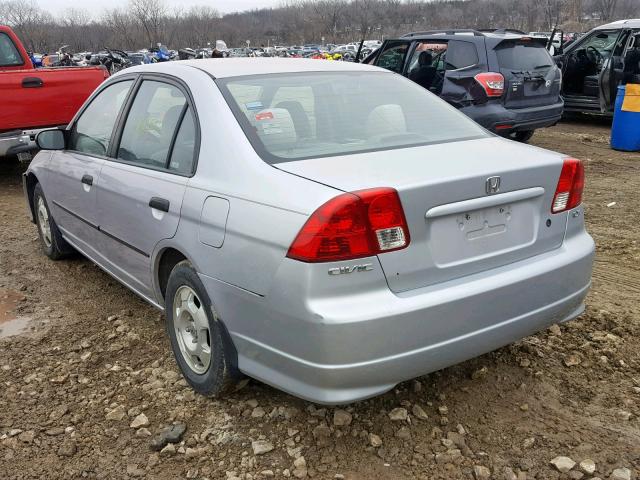 1HGES16375L018199 - 2005 HONDA CIVIC DX V SILVER photo 3