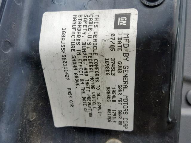 1G8AJ55F56Z111427 - 2006 SATURN ION LEVEL SILVER photo 10