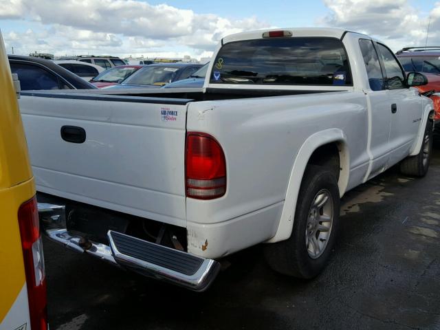 1B7GL42X42S535556 - 2002 DODGE DAKOTA SLT WHITE photo 4