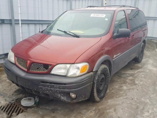 1GMDX03EX2D239003 - 2002 PONTIAC MONTANA BURGUNDY photo 2