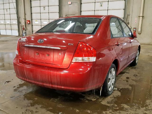 KNAFE221X95607792 - 2009 KIA SPECTRA EX RED photo 4