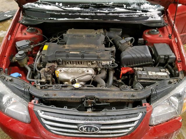 KNAFE221X95607792 - 2009 KIA SPECTRA EX RED photo 7