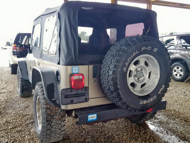 1J4FA29124P787250 - 2004 JEEP WRANGLER / TAN photo 3